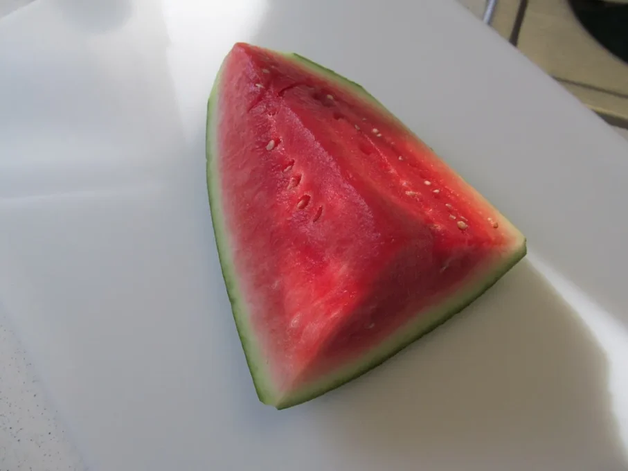 Lycopene and prostate health: slice of ripe red watermelon
