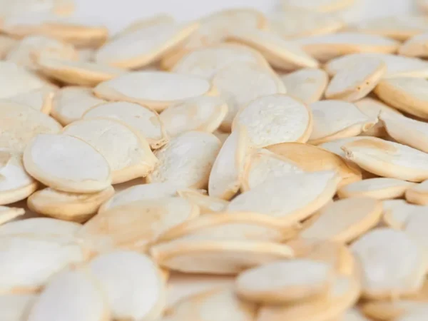 Raw pumpkin seeds close up